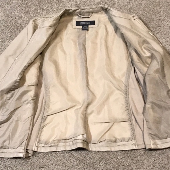 Preowned Kenneth Cole Reaction sand colored leather jacket - XL - Picture 5 of 8